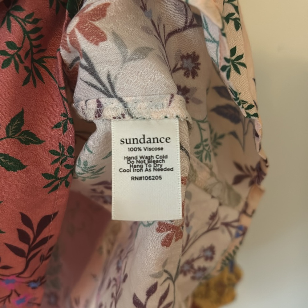 Sundance Floral Patterned Ruffle Color Block Top - Picture 4 of 5